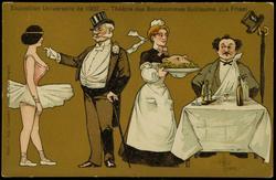 Exposition Universelle de 1900. - Théatre des Bonshommes Gillaume. (La Frise) 
-Ballerina and pig's head.