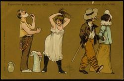 Exposition Universelle de 1900. - Théatre des Bonshommes Gillaume. (La Frise) 
-Man shaving.