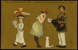 Exposition Universelle de 1900. - Théatre des Bonshommes Gillaume. (La Frise) 
-White cat.