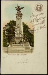Souvenir de l'Exposition Universelle Paris 1900. 
MONUMENT DE GAMBETTA.
