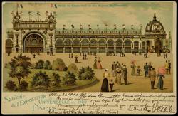 Souvenir de l'EXPOSITION UNIVERSELLE DE 1900 PARIS. Palais du Génie Civil et des Moyens de Transport.

