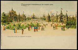 EXPOSITION UNIVERSELLE DE PARIS 1900. PERSPECTIVE DU CHAMPS DE MARS.
