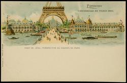 EXPOSITION UNIVERSELLE DE PARIS 1900. PONT DE IÉNA, PERSPECTIVE DU CHAMPS DE MARS.

