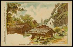 Mazots et Cascade. VILLAGE SUISSE, PARIS 1900.
