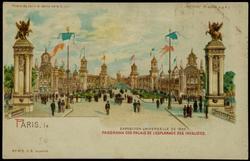 EXPOSITION UNIVERSELLE DE 1900. PANORAMA DES PALAIS DE L'ESPLANADE DES INVALIDES.
