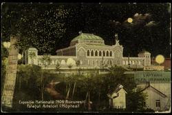 Expositia Nationala 1906 Bucuresti Palatul Artelori (Noptea)
