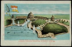 Cascade Garden and Grand Basin; Festival Hall in Centre. LOUISIANA PURCHASE EXPOSITION, ST. LOUIS, U.S.A., 1904.