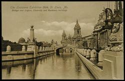 The Louisiana Exhibition 1904, St. Louis, Mo. 
Bridges over Lagoon, Electricity and Machinery buildings.