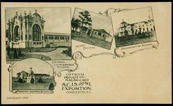FORESTRY AND MINES BUILDING. U.S. GOVERNMENT BUILDING. NEGRO BUILDING. ADMINISTRATION BUILDING. S.C.,I.S. AND W.I. EXPOSITION, CHARLESTON, S.C.
