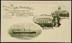 The Clyde Steamship Co. only direct water line between NEW YORK, CHARLESTON, S.C. AND JACKSONVILLE, FLORIDA WITHOUT CHANGE.