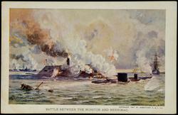 BATTLE BETWEEN THE MONITOR AND MERRIMAC.