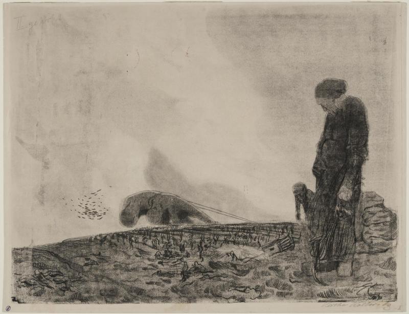 Pflüger mit stehender Frau im Vordergrund (Plowmen with Women in Foreground)