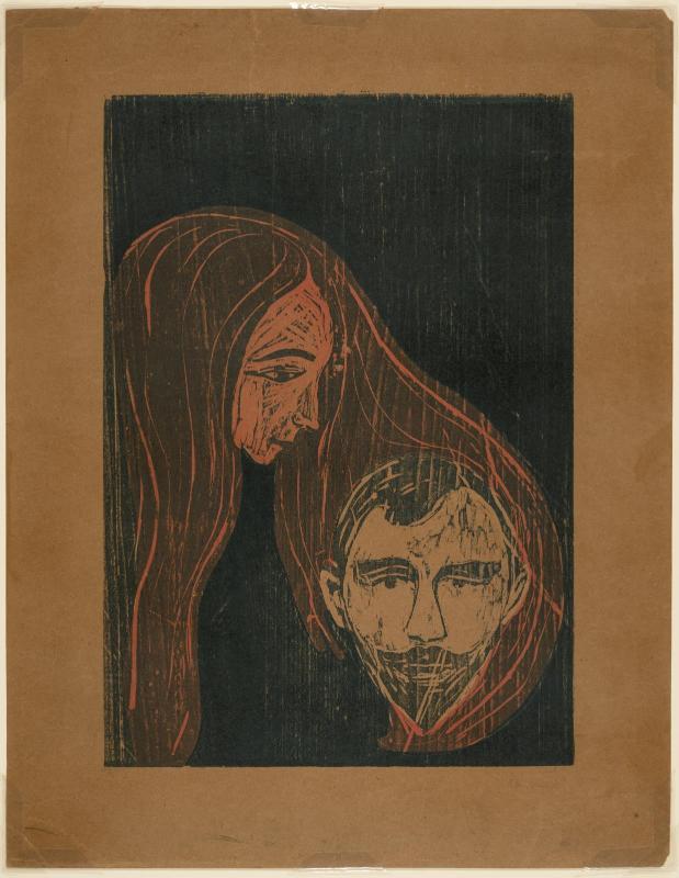 Man's Head in Woman's Hair