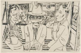 In der Trambahn (In the Tram); verso: Liegende (Reclining Figure)