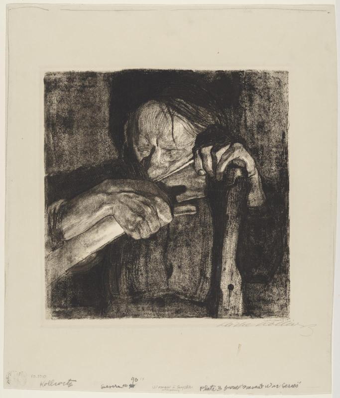 Beim Dengeln (Woman with Scythe), Plate 3 from the cycle Bauernkrieg (Peasants' War)