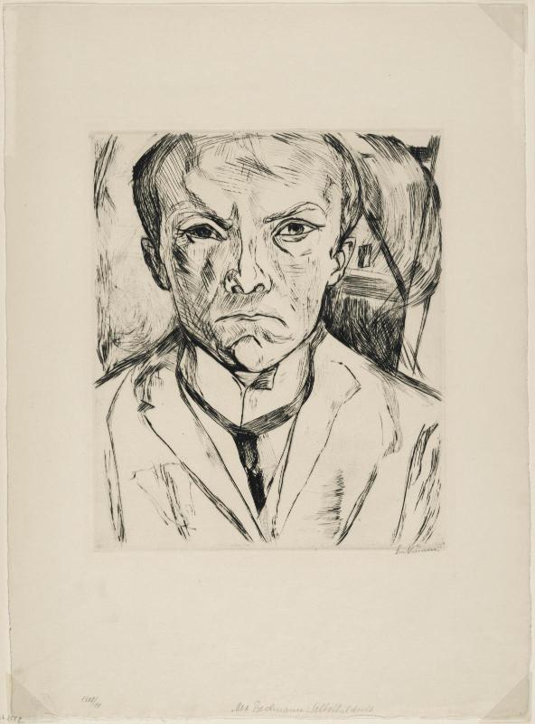 Frontal Self-Portrait with House Gable in Background