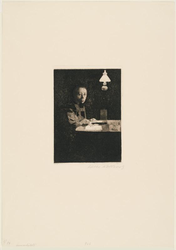 Selbstbisdnis am Tisch (Self-Portrait at a Table)
