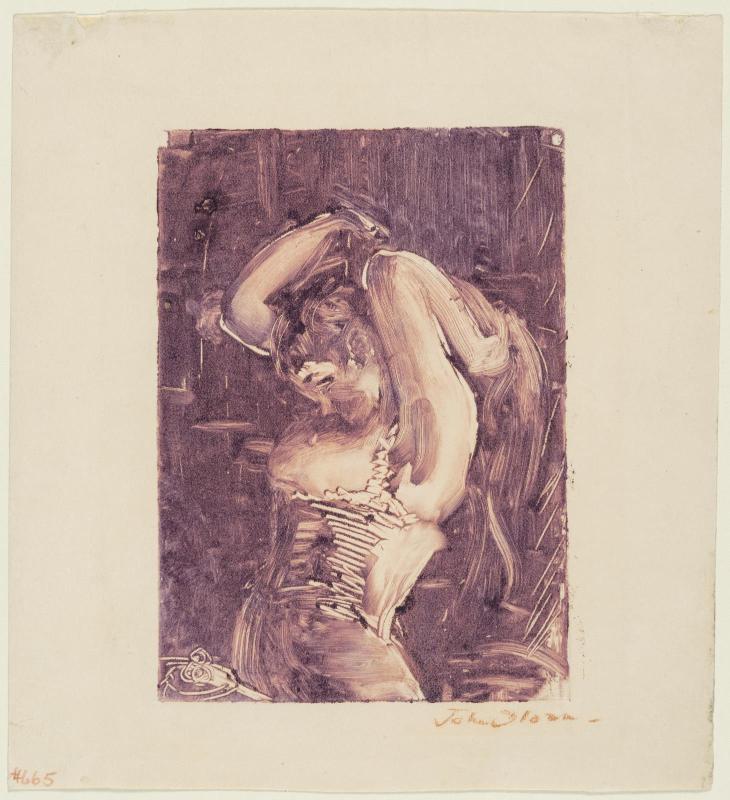Woman Brushing her Hair