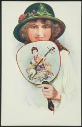 Woman with Japanese fan.