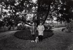 Mom, Chammie, and Dad, Backyard, Newton, MA