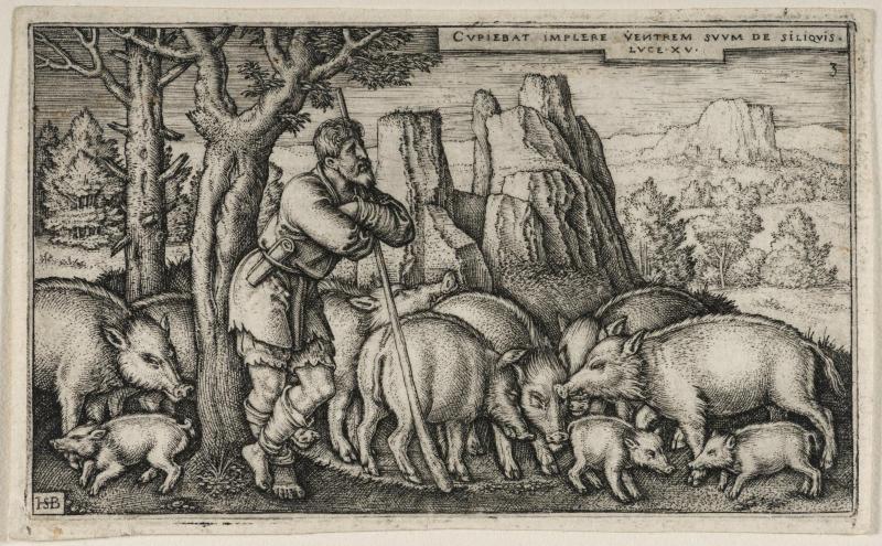 The Prodigal Son herding his swine