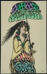 Woman in yellow jacket with a parasol.