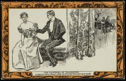 THE WONDERS OF PALMISTRY. In which he is told he will marry a blonde who loves him but he must speak quickly.