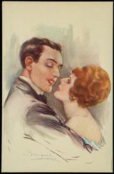 Man and woman in an embrace.