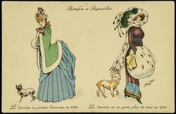 Autrefois et Aujourd'hui - Le derrière se portrait beaucoup en 1880 - Le derrière ne se porte plus du tout en 1910