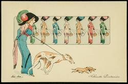 Silhouette Printaniére (with a dog on a leash)