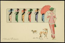 Silhouette Printaniére (two brown black and white dogs)