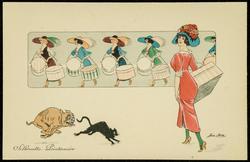 Silhouette Printaniére (brown dog, black cat)