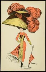 Caricature giant hat illustration.