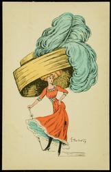 Caricature giant hat illustration.