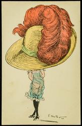 Caricature giant hat illustration.