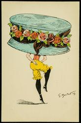 Caricature giant hat illustration.