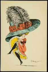 Caricature giant hat illustration.