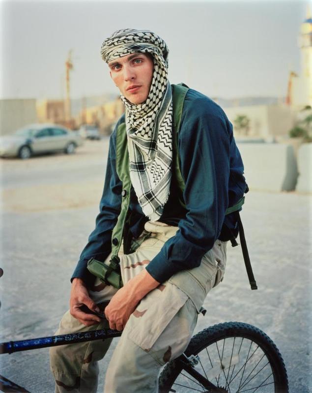 Specialist Gary Louis Sims playing the role of “Safah Mehdi Faris,” member of Al-Qaeda in Iraq