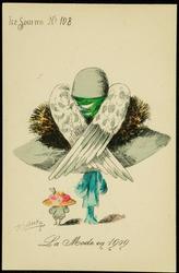 La Mode en 1909 - gray hat with white bird wings.