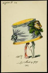 La Mode en 1909 - light blue hat with yellow flower.