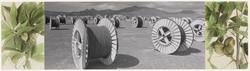 Cables attached to the package containing the nuclear “device” (bomb) to send electrical impulses to instruments recording the results; Nevada Test Site 1350 sq. miles; Nevada