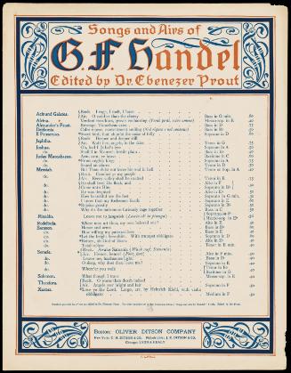 Songs and  Airs of G.F. Handel.  Edited by Dr. Ebenezer Prout
