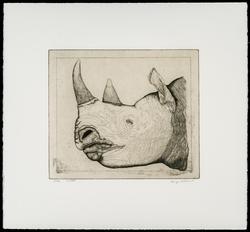 Untitled (Ten Etchings by George Whitman): Rhinoceros