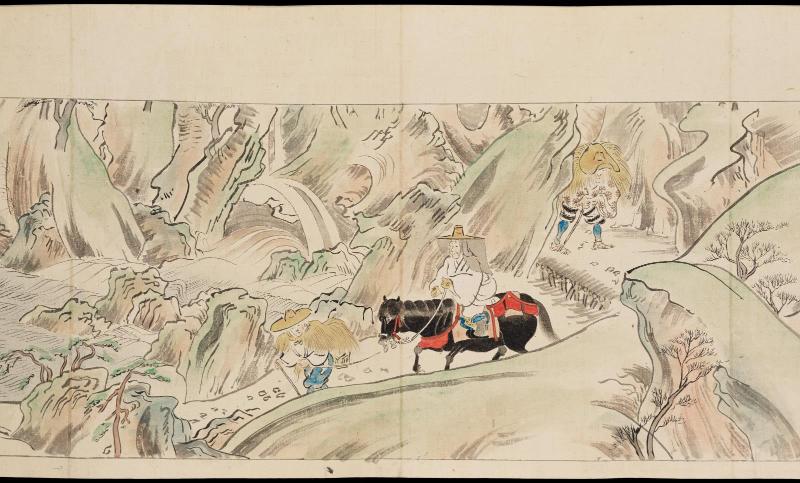 Copy of the llustrated Legends of  Mount Shigi (Shigisan engi emaki), scroll 3
