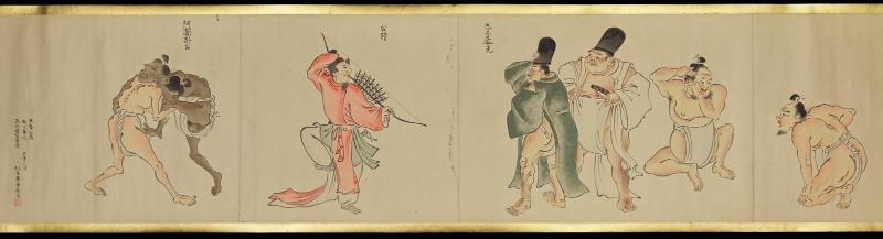 Copy of a scroll of sumo wrestlers