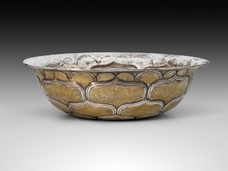 Parcel-gilt silver bowl