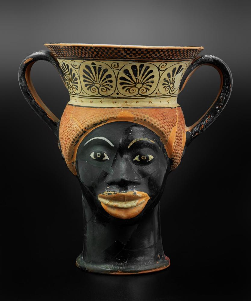 High-handled drinking cup (kantharos) in the form of two female heads