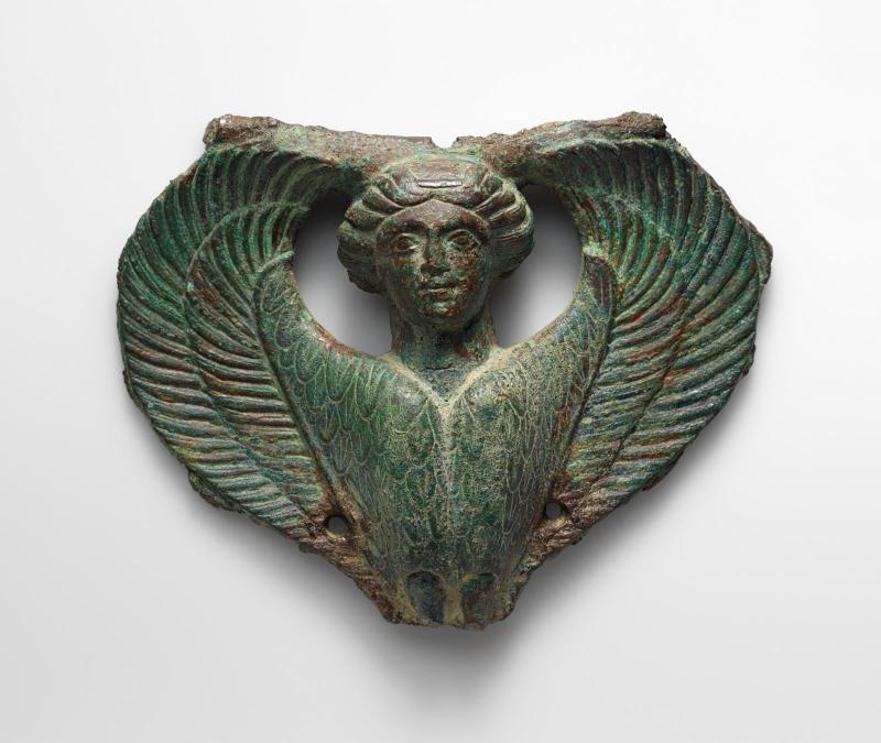 Mirror handle fragment in the form of a siren