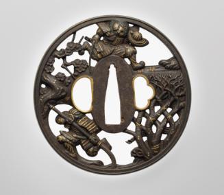 Tsuba with design of Kajiwara Kagesue at Ikuta Forest