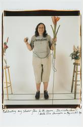 Calibrating my studio floor for the camera. This is bellows extension 31. With Eric Harrington on May 27, 1987